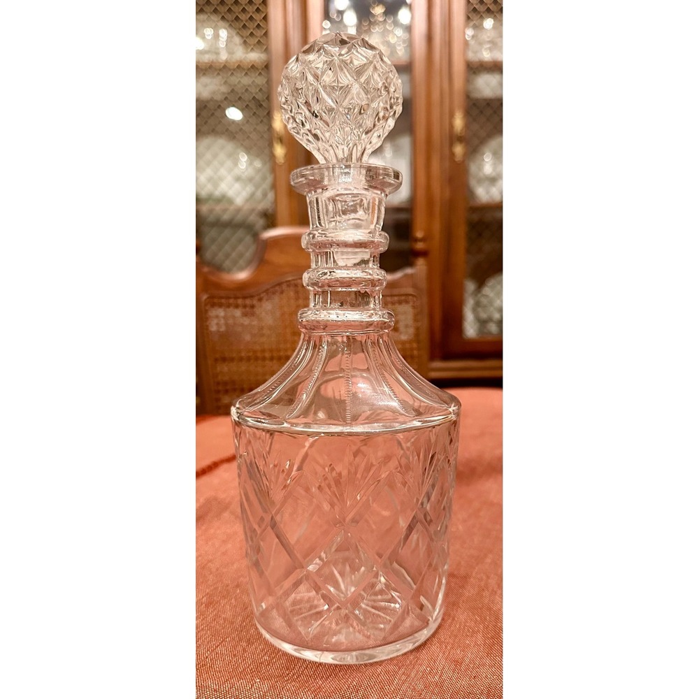Vintage Cut Glass‎ Liquor Decanter: Clear Barware Collection